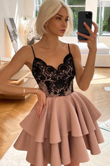Cute Lace Short Prom Dresses, A-Line Cocktail Party Dresses