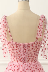 Pink Tulle Spaghetti Straps Prom Dress Short Beautiful