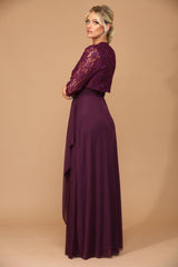 Long Mother of the Bride Lace Chiffon Jacket Dress