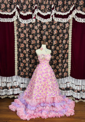 Gorgeous Applique Floral Sweet 16 Quinceanera Strapless A-Line Floor-length Tiered Prom Dress Evening Dress Ball Gown HZ1024