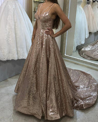 Long Sequins Criss Cross Halter Prom Dresses