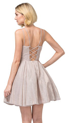 Light Blue Glitter Short Dress 3143