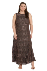 R&M Richards 3198W Long Formal Plus Size Lace Gown