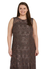 R&M Richards 3198W Long Formal Plus Size Lace Gown