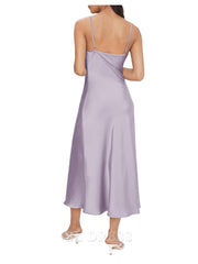Sheath Spaghetti Strap Cowl Neck Long Slip Satin formal dresses Bridesmaid Dresses evening gown Prom Dress
