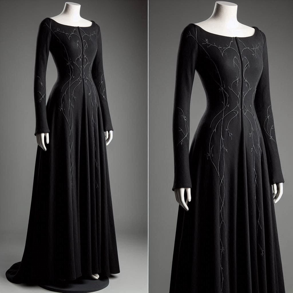 Modest Long Sleeves Black A-Line Elegant Long Formal Evening Party Dress, HZ0319