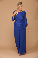 Formal Mother of the Bride Lace Pant Suit