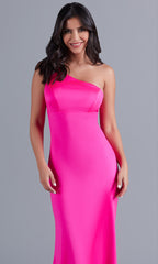 PromGirl Shimmer One-Shoulder Long Prom Dress