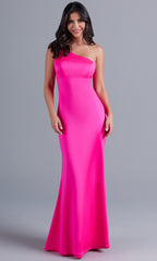 PromGirl Shimmer One-Shoulder Long Prom Dress