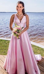 Satin Prom Dresses Long, Evening Dress, Graduation School Party Gown