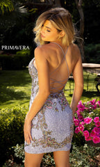 Short Sequin Corset-Back Formal Homecoming Dress