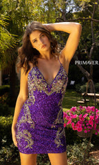Short Sequin Corset-Back Formal Homecoming Dress