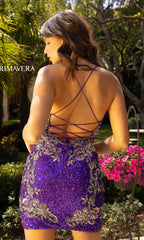 Short Sequin Corset-Back Formal Homecoming Dress