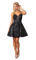 Short A-Line Sequin Hoco Dress 3356