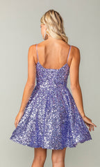 Short A-Line Sequin Hoco Dress 3356