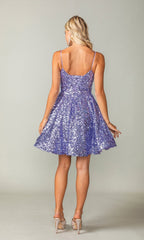 Short A-Line Sequin Hoco Dress 3356