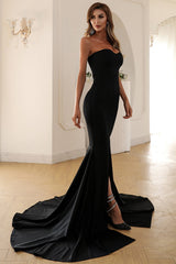 Black Mermaid Sweetheart Long Holiday Party Dress