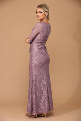 Long Mother of the Bride Lace Formal Dress