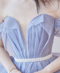 Purple tulle sequin long prom dress purple sequin evening dress