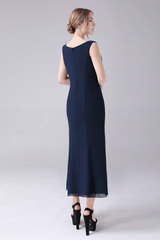 A-line Two Pieces Boat Neck Mother of the Bride Dress