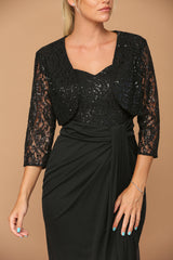 Long Mother of the Bride 2 Piece Formal Bolero Dress