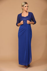Long Mother of the Bride 2 Piece Formal Bolero Dress