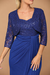 Long Mother of the Bride 2 Piece Formal Bolero Dress