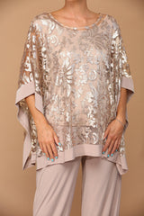 Long Formal Mother of the Bride Cape Pant Set