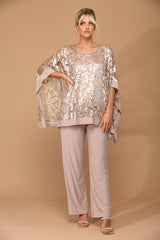 Long Formal Mother of the Bride Cape Pant Set