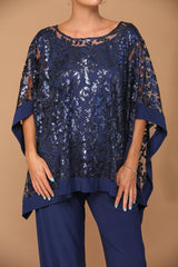 Long Formal Mother of the Bride Cape Pant Set