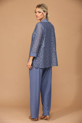 Long Formal Mother of the Bride Jacket Pant Suit