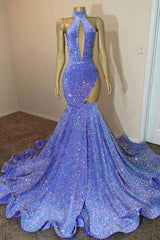 HALTER PAILIN LAVENDER KLEKSHOAT MERMAID PROM -jurken met uitsparing