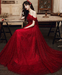 Burgundy tulle beads long prom dress burgundy tulle formal dress