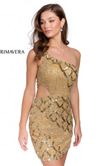 Sequin One-Shoulder Short Homecoming Dress 3504