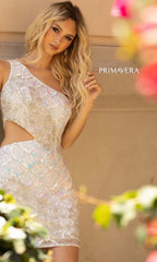 Sequin One-Shoulder Short Homecoming Dress 3504