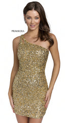 One-Shoulder Short Sequin Homecoming Dress 3573