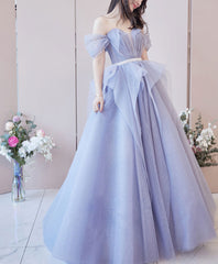 Purple tulle sequin long prom dress purple sequin evening dress