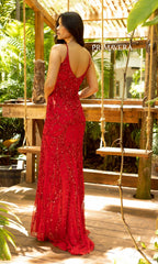 Primavera V-Neck Long Sequin Prom Dress 3793D