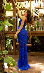 Primavera V-Neck Long Sequin Prom Dress 3793D