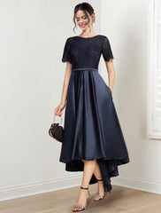 A-line/Princess Jewel Neck Asymmetric Mother of the bride dresses