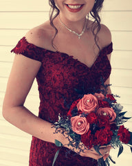 Lace Mermaid Prom Dress Off Shoulder