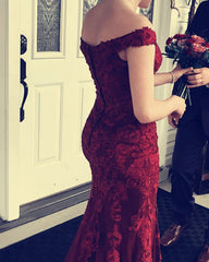 Lace Mermaid Prom Dress Off Shoulder