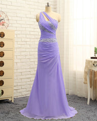 One Shoulder Sheath Prom Dresses Sequin Beaded