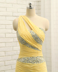 One Shoulder Sheath Prom Dresses Sequin Beaded