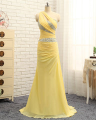 One Shoulder Sheath Prom Dresses Sequin Beaded