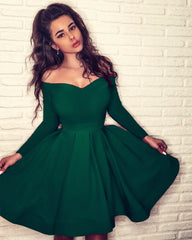 Long Sleeves Homecoming Dresses Off The Shoulder