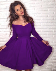 Long Sleeves Homecoming Dresses Off The Shoulder