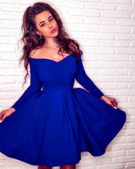 Long Sleeves Homecoming Dresses Off The Shoulder