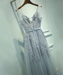 Tulle V Neck Bridesmaid Dresses Lace Appliques