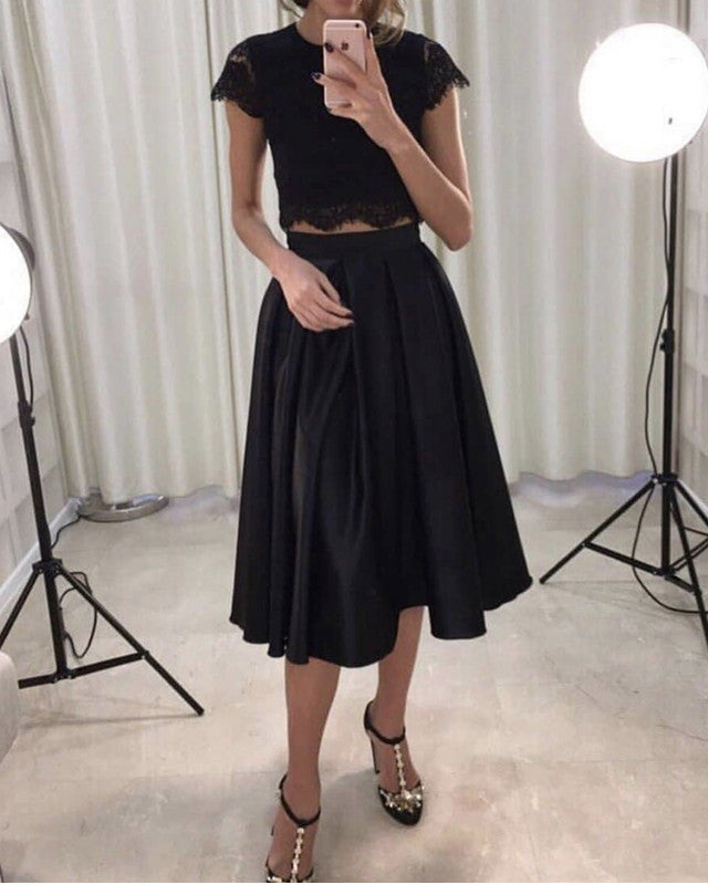 Tea Length Prom Dresses Two Piece
